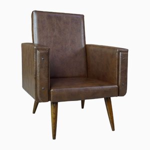 Wood & Leathette Armchair by Club Kids Design, 1950s