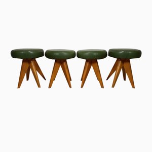 Vintage Erton Stools with Compass Legs, 1950s, Set of 4