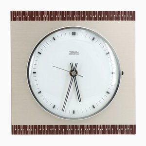 Reloj de pared de madera y metal de Diehl, años 60