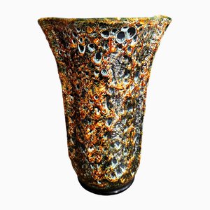 Large Honey Enamel Vase