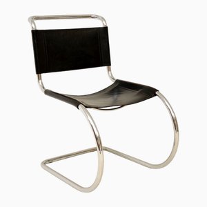 MR10 Stuhl aus Leder & Stahl von Ludwig Mies Van Der Rohe, 1950er