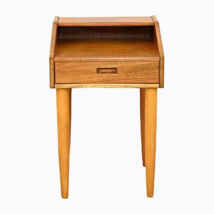 Scandinavian Bedside Table with Drawer, 1950s