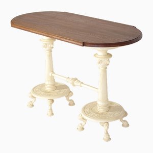 Gusseisen Tisch mit Tischplatte aus Eichenholz, 1890er
