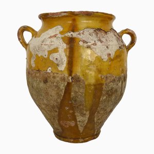 19th Century Pot with Vernisse Yellow Confit, South West of France