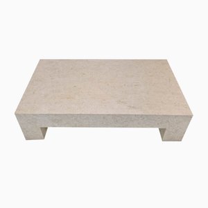 Vintage Coffee Table in Mactan Stone or Fossil Stone by Magnussen Ponte, 1980s