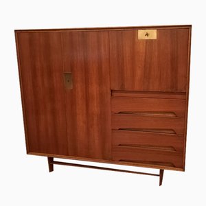 Sideboard in Teak Oak and Brass attributed to Edmondo Palutars for Dassi, 1950s
