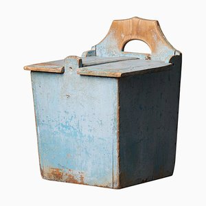 Caja de harina de pino sueca antigua hecha a mano