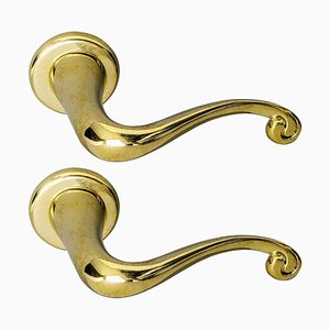 Polished Brass Batlló Door Handle by Antoni Gaudi, Set of 2