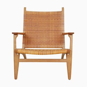 Poltrona CH-27 in quercia di Hans Wegner per Carl Hansen & Son, anni '60