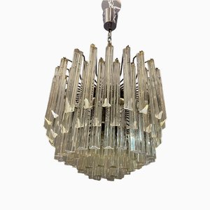 Italian Murano Glass Triedri Chandelier by Paolo Venini