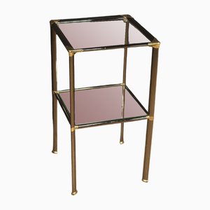 Italian Side Table in Metal and Glass