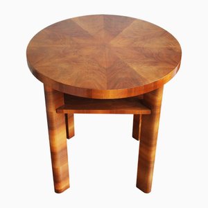 Walnut Circular Side Table, 1940s