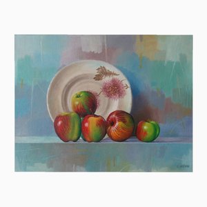 Zbigniew Wozniak, Still Life with Plate and Apples, 2007, Oil on Canvas