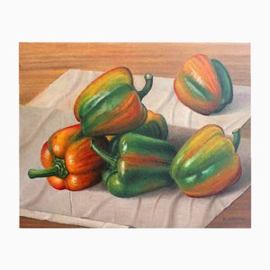 Zbigniew Wozniak, Still Life with Peppers, 2000, Oil on Canvas