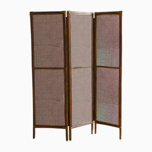 Three-Panel Room Divider in the Bamboo and Wicker, 1970s