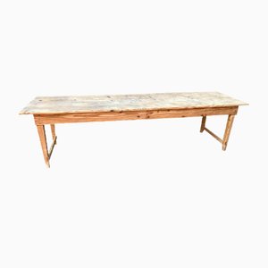 Large French Fir Farm Table 1930s, 1920s