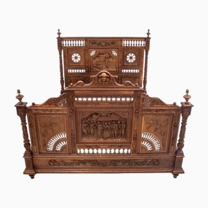 French Carved Bed Frame, 1880