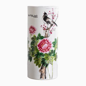Antique Chinese Vase with Nature and Flowers, 1890s