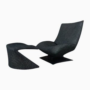 Modell F7665 Wave Chair mit Ottomane von Peter Von Der Ham für Artifort, 1980er, 2er Set