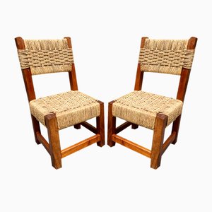 Childrens Chairs in Wood and Ropes, 1960s, Set of 2