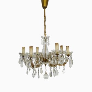 Chandelier Marie Thérèse in Brass and Glass, 1950s