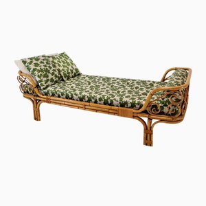 Sofá cama italiano Mid-Century moderno de bambú, años 60