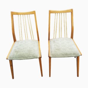 Set of Wooden Dining Room Chairs with Sprout Back, 1950s