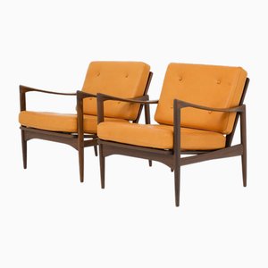 Set of Mid-Century Scandinavian Lounge Chairs Candidate attributed to Ib Kofod Larsen, 1960s