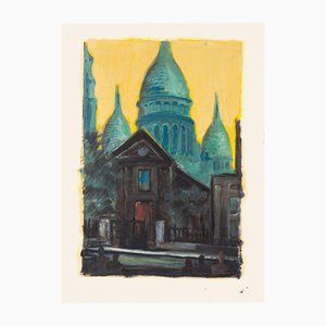 Unbekannt, Basilika des Heiligen Herzens von Paris, Ölgemälde, 20. Jh.