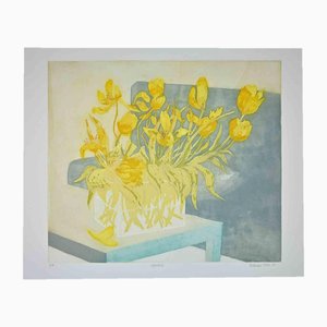 Ferdinand Oscar Finne, Flowers, Etching and Aquatint, 1980