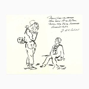 Francois Salvat, Le maschere, Disegno a pennarello, 1972