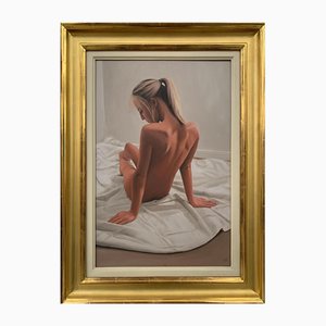 Mark Clark, Nudo femminile seduto, 2000, Olio, Incorniciato