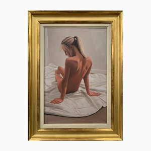 Mark Clark, Seated Female Nude Figure, 2000, Oil, Framed