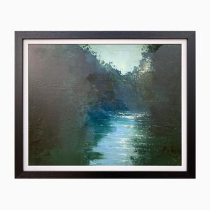 Colin Halliday, Impressionistic English River Landscape, Original Oil Painting, 2007, Framed