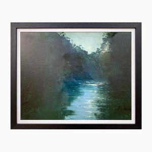 Colin Halliday, Impressionistic English River Landscape, Original Oil Painting, 2007, Incorniciato