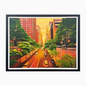 Angela Wakefield, The Chrysler Building 42nd Street New York City, 2021, Paint on Canvas, Framed
