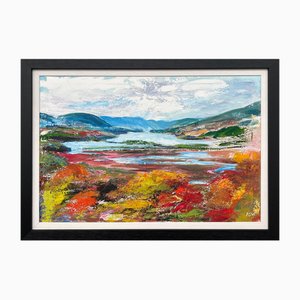 Angela Wakefield, Abstract Landscape of the Hudson River, 2021, Acrilico su tela