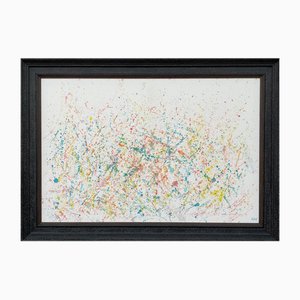 Angela Wakefield, Abstract Flowers on White Background, 2021, Acrylic on Canvas