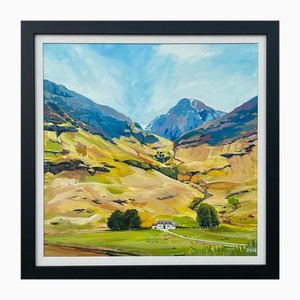 Angela Wakefield, Modern Landscape of the Scottish Highlands, 2021, Acryl auf Leinwand, Gerahmt