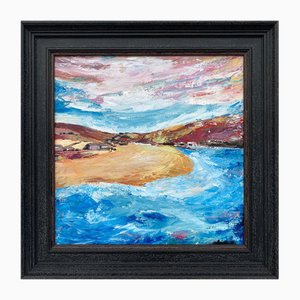 Angela Wakefield, Impressionistic Beach Landscape, 2020, Acrylic on Canvas, Framed