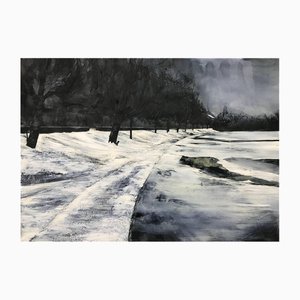 Mark Thompson, Atmospheric Black & White Monochrome Landscape, 2008, Painting