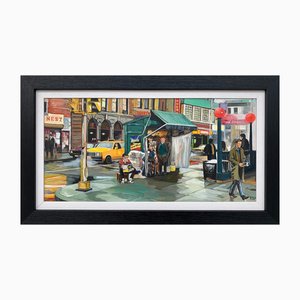 Angela Wakefield, New York City Street Scene, 2019, Paint on Canvas, Framed