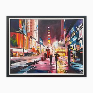 Angela Wakefield, Times Square Manhattan, New York City, 2021, Paint on Canvas, Framed