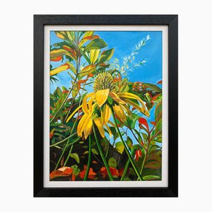 Angela Wakefield, Colourful English Country Garden Flowers, 2012, Acrylic on Canvas, Framed