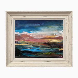 Angela Wakefield, Expressive Abstract Mountain Landscape, 2020, Acrylic on Canvas, Framed