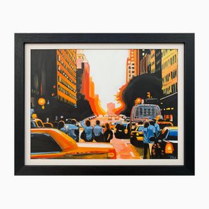 Angela Wakefield, Figures at Manhattan, Henge Sunset, New York City, 2014