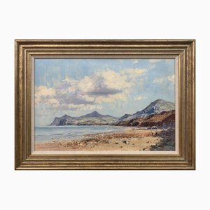 James Longueville PS RBSA, Seascape, Nefyn en el norte de Gales, 1999, óleo a bordo, enmarcado