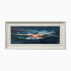 Angela Wakefield, Dark Panoramic Mountain Landscape, 2020, Acrylic on Canvas, Framed