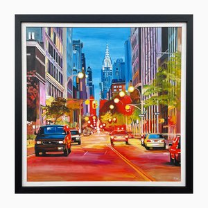 Angela Wakefield, The Chrysler Building, Nueva York, 2021, Pintura sobre lienzo, Enmarcado