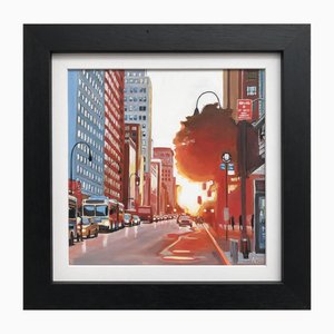 Angela Wakefield, New York Street Scene Urban Landscape, 2017, Paint on Canvas, Framed